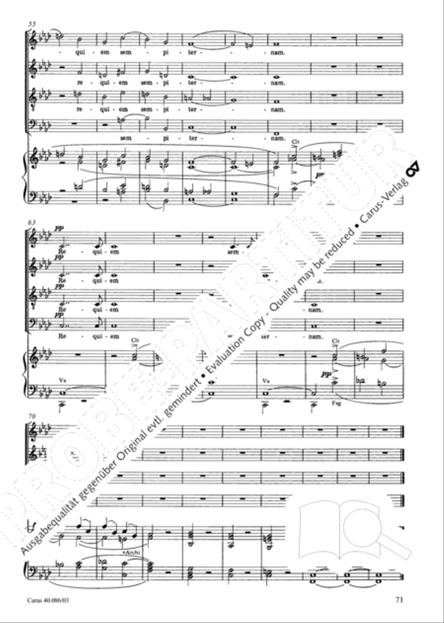 Requiem in C minor 4-Part scores gallery preview page 72