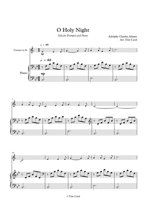 Book cover for O Holy Night. For Solo Trumpet in Bb and Piano