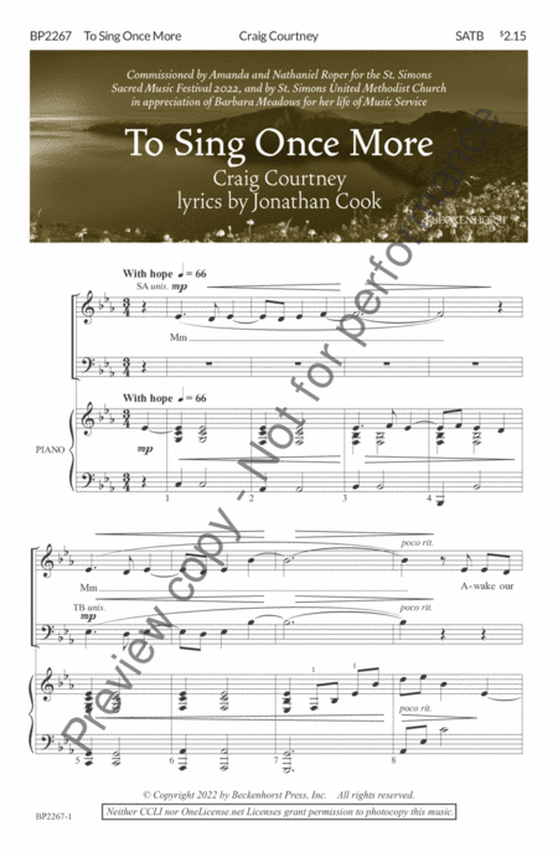 To Sing Once More image number null