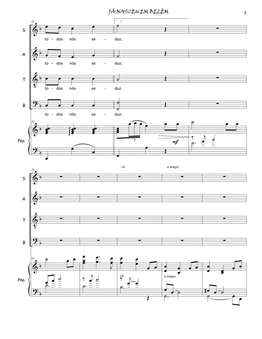 JÁ NASCEU EM BELÉM (BERCEUSE) 4-Part scores gallery preview page 6