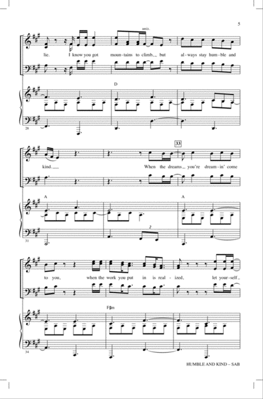 Humble And Kind Humble And Kind 3-Part scores gallery preview page 4