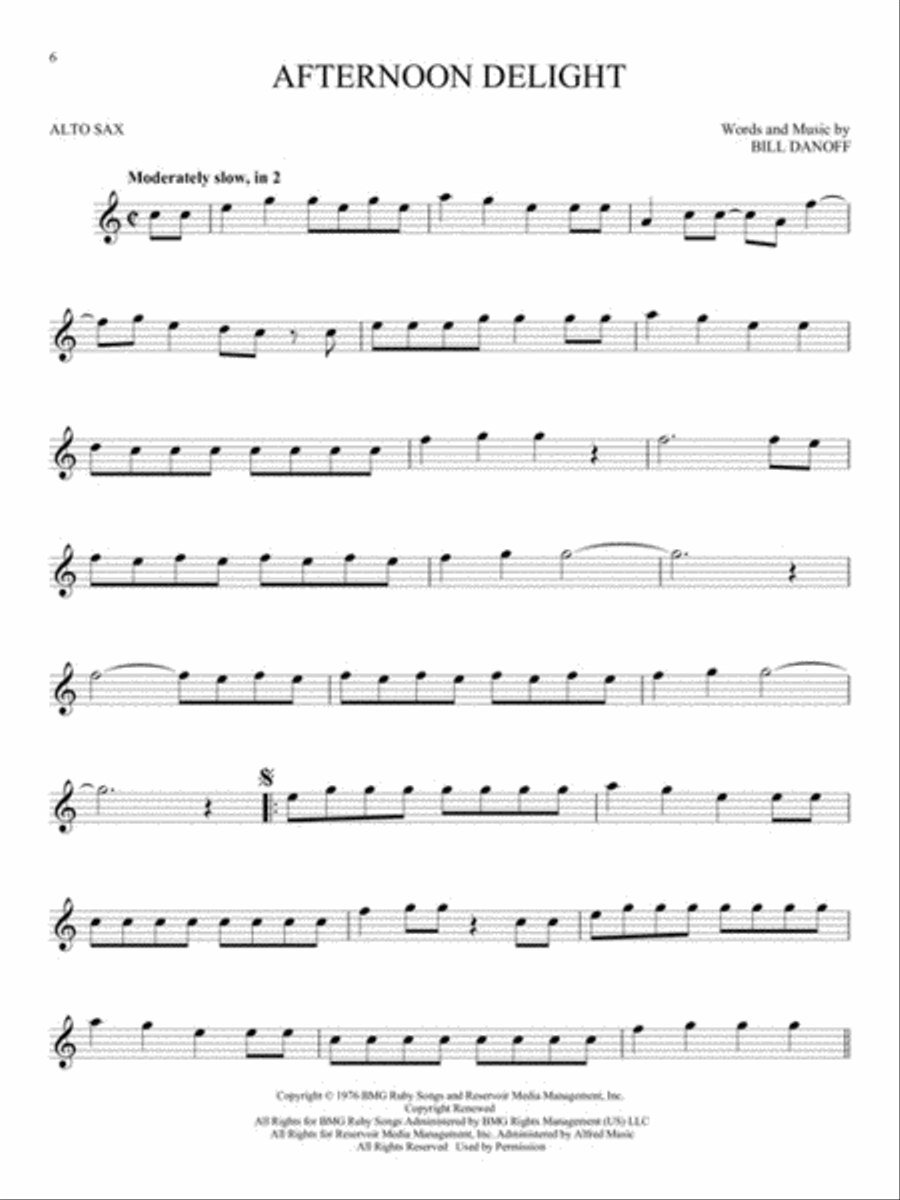 101 Popular Songs Alto Saxophone scores gallery preview page 5