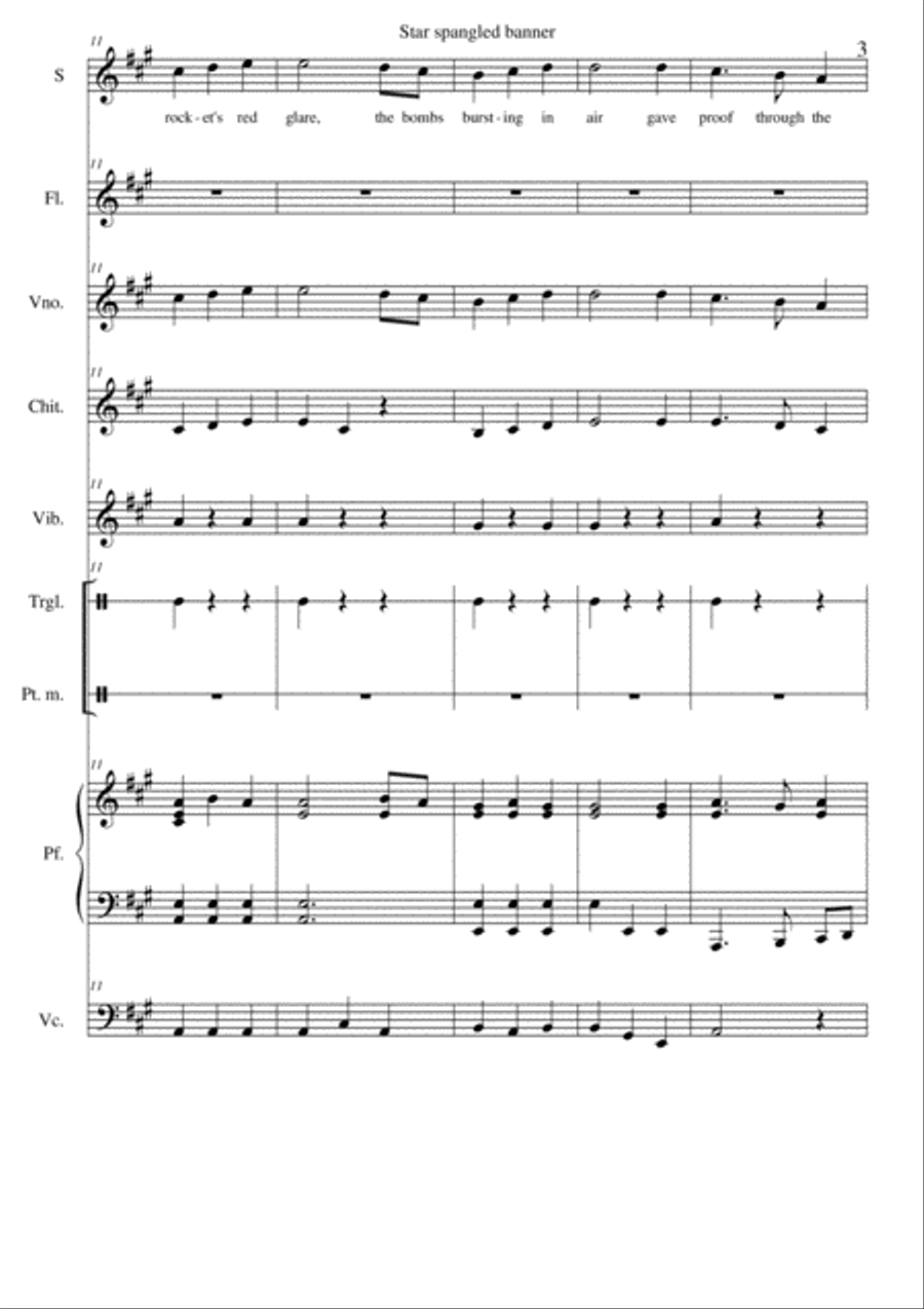 The star spangled banner The star spangled banner Small Ensemble scores gallery preview page 3