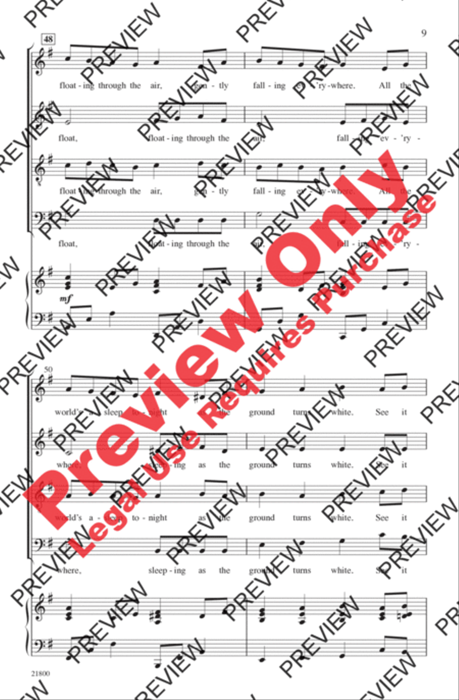 The Snow Begins to Fall 4-Part scores gallery preview page 9