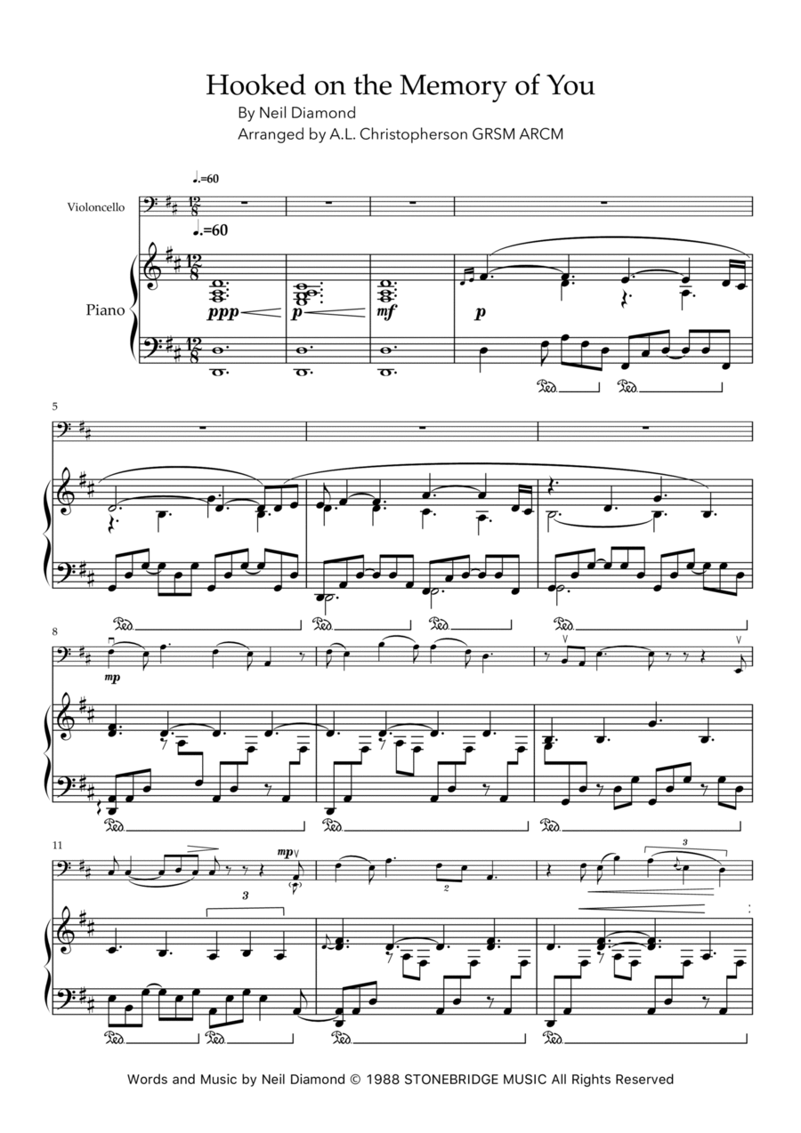 Hooked On The Memory Of You Piano scores gallery preview page 1
