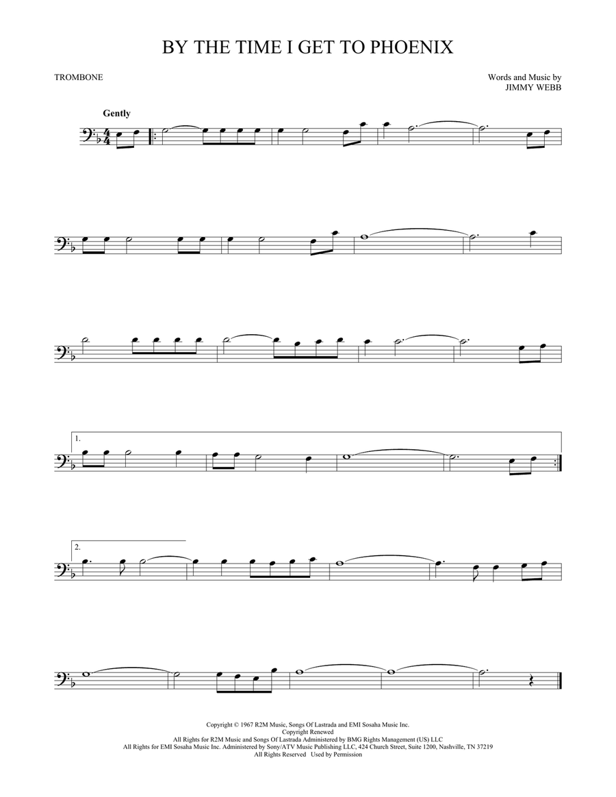By The Time I Get To Phoenix Trombone Solo scores gallery preview page 1