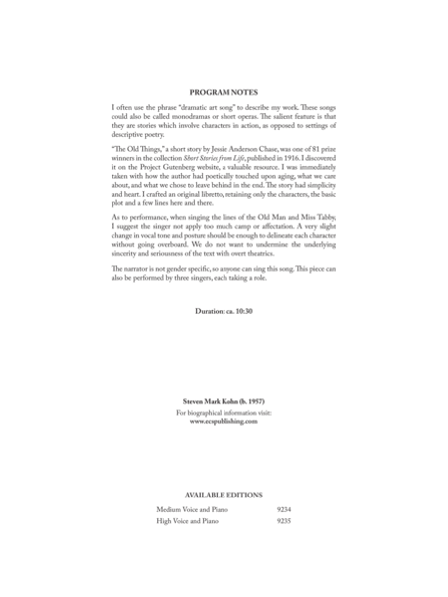 The Old Things High Voice scores gallery preview page 3