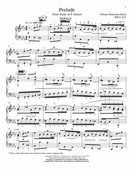 Prelude, BWV 823