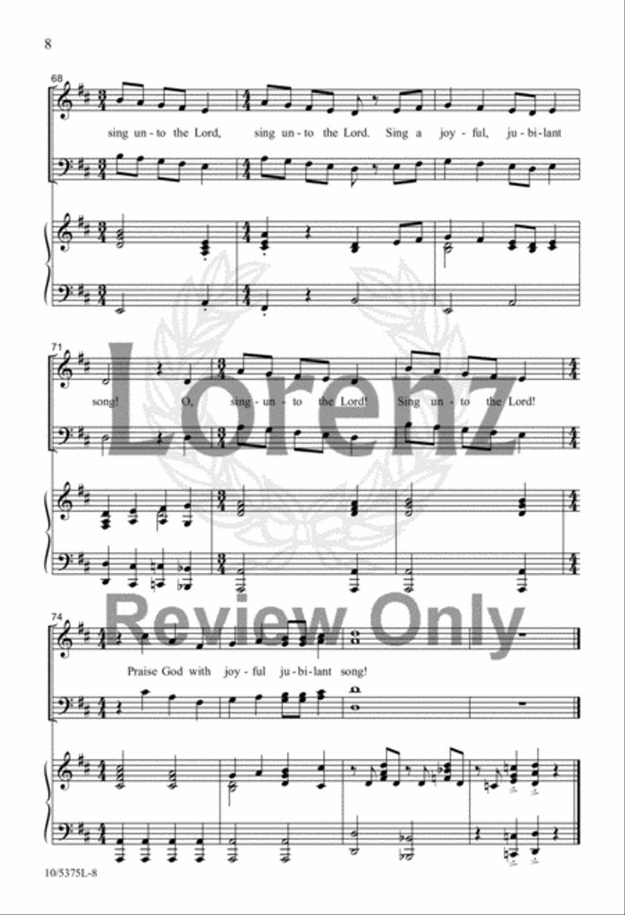 A Jubilant Call to Praise 4-Part scores gallery preview page 7