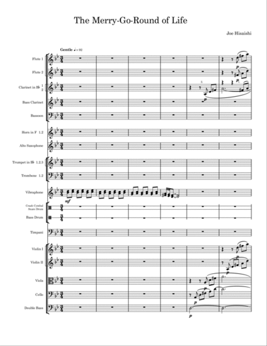 Merry-go-round Of Life Full Orchestra scores gallery preview page 3