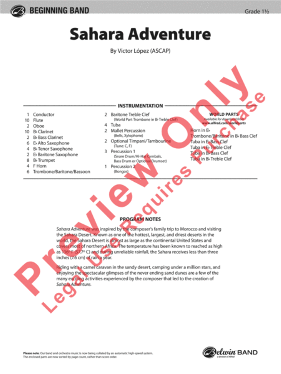 Sahara Adventure Sahara Adventure Concert Band scores gallery preview page 2