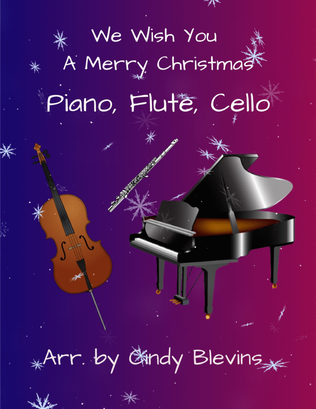 Book cover for We Wish You a Merry Christmas, for Piano, Flute and Cello