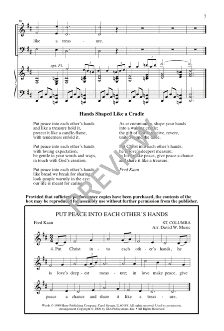 Put Peace into Each Other's Hands 4-Part scores gallery preview page 7
