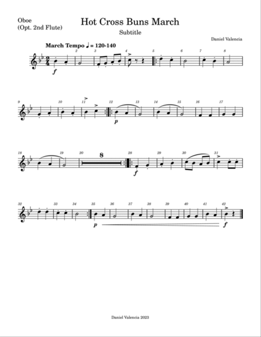 Hot Cross Buns March Concert Band scores gallery preview page 6