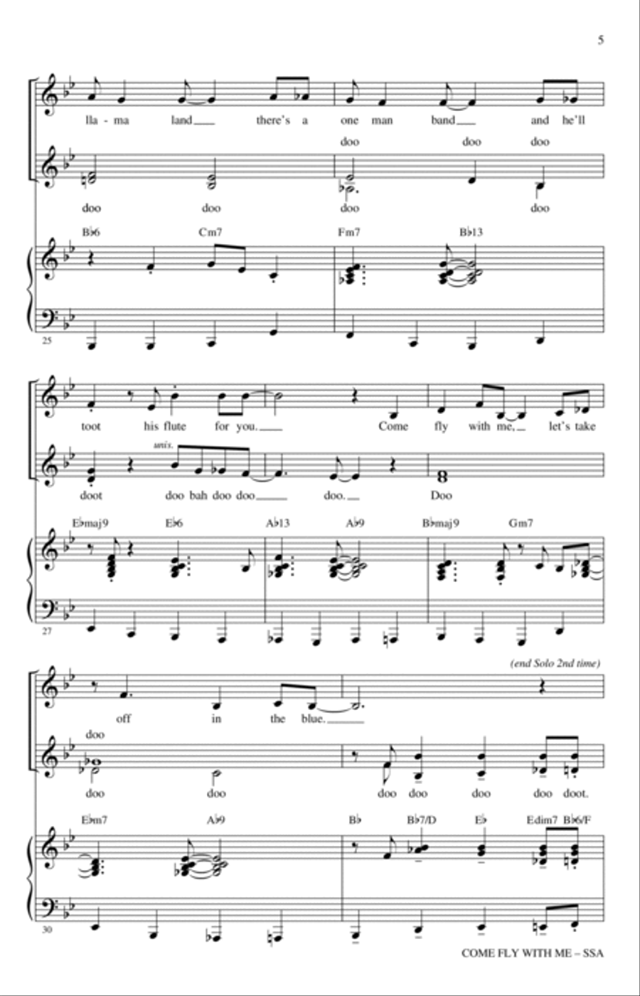 Come Fly With Me (arr. Kirby Shaw) SSA scores gallery preview page 4