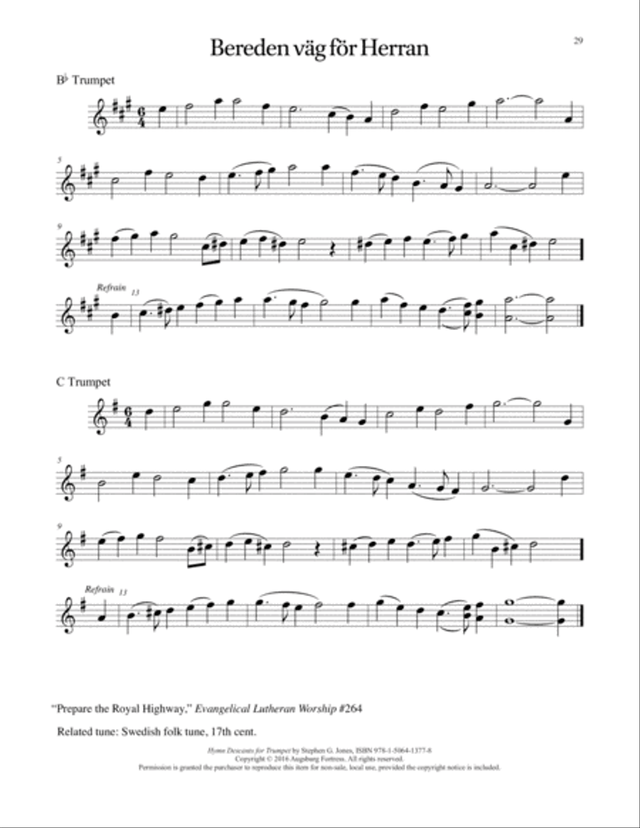 Hymn Descants for Trumpet C Trumpet scores gallery preview page 30