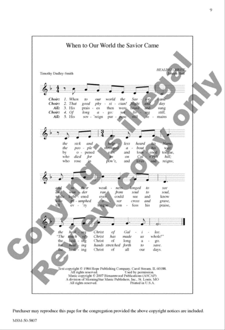 When to Our World the Savior Came 4-Part scores gallery preview page 19