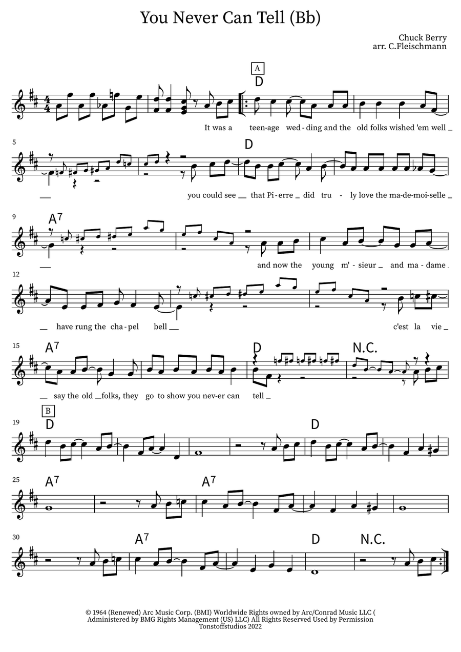 C'est La Vie (you Never Can Tell) Piano scores gallery preview page 1