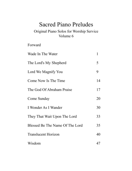Sacred Piano Preludes, Volume 6