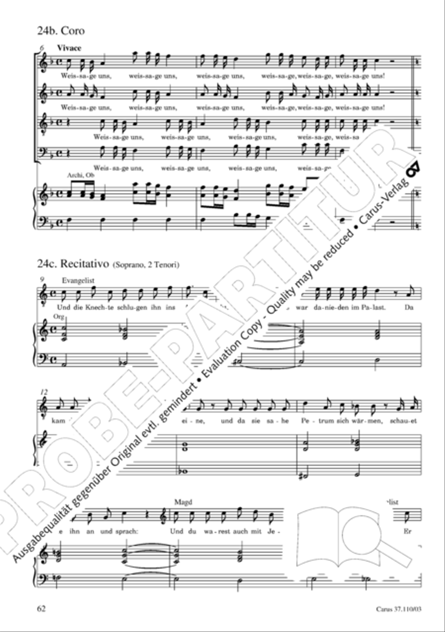 Markuspassion. Werkausgabe Reihe 1, Bd. 7 (Homilius) 4-Part scores gallery preview page 69