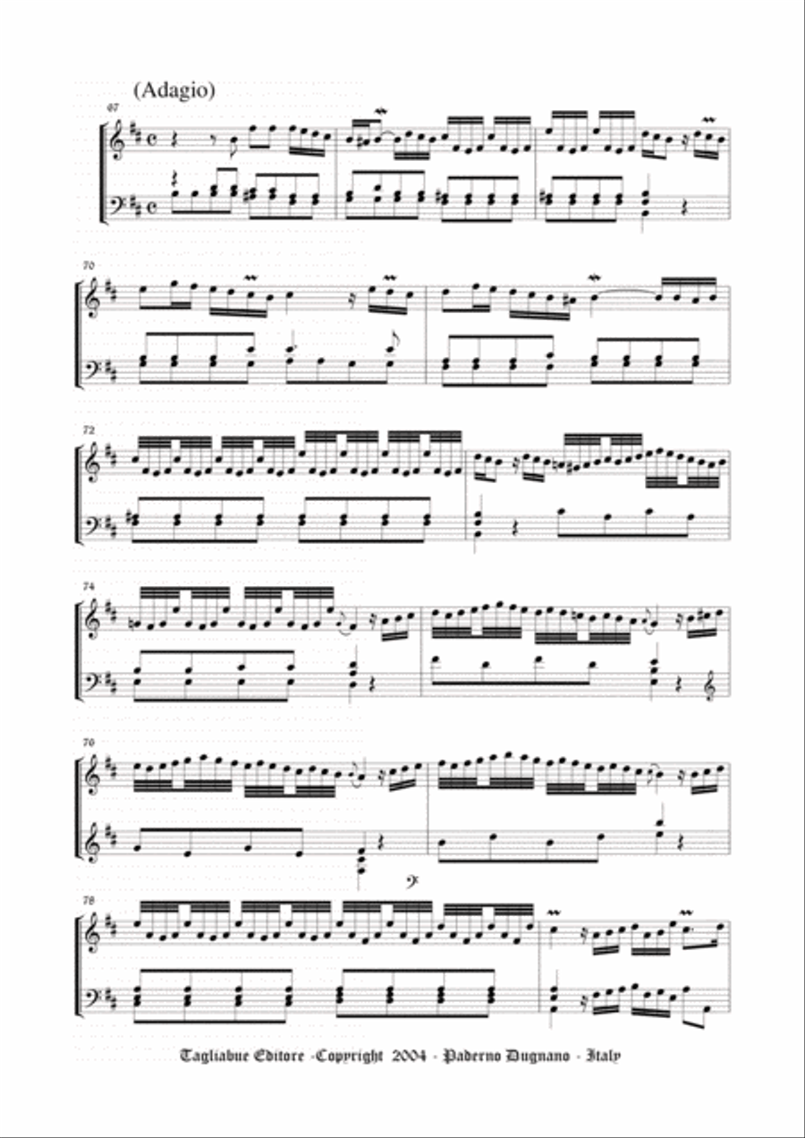 CONCERTO DEL SIGNOR VIVALDI appropriato all'Organo (3 staff) - Walther Organ Solo scores gallery preview page 6