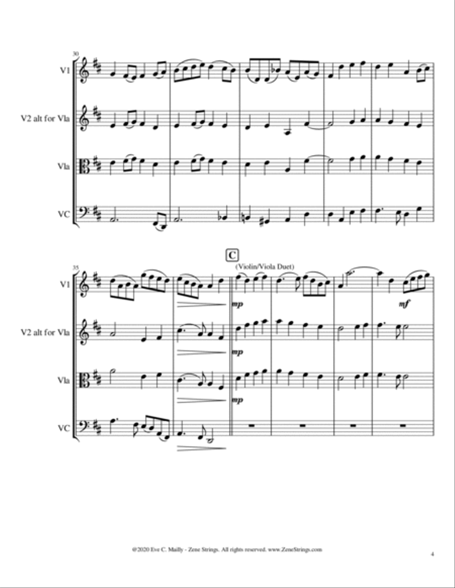 Ode to Joy (String Trio) String Trio scores gallery preview page 4
