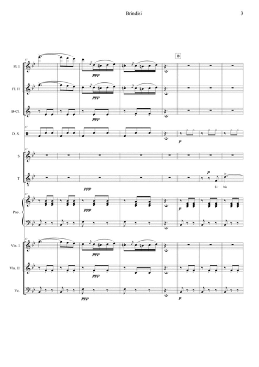 Brindisi ( La Traviata ) Brindisi ( La Traviata ) Orchestra scores gallery preview page 3