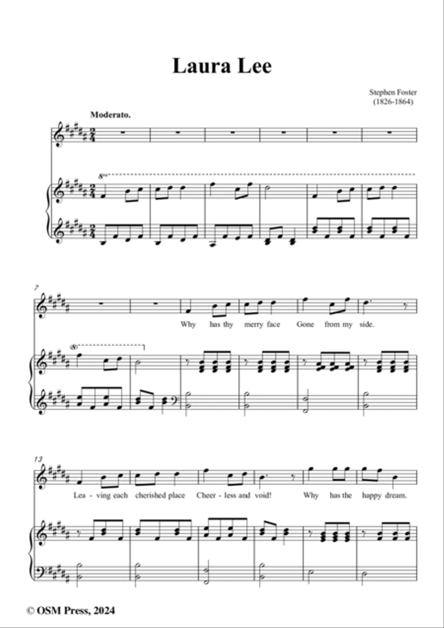 S. Foster-Laura Lee,in B Major Voice scores gallery preview page 2