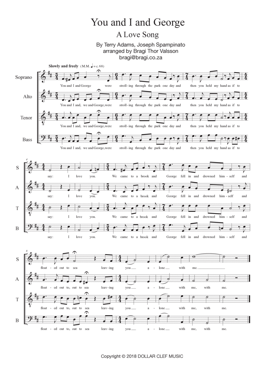 You And I And George 4-Part scores gallery preview page 1