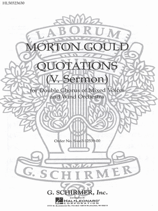 Book cover for Sermon From Quotations With Orchestra