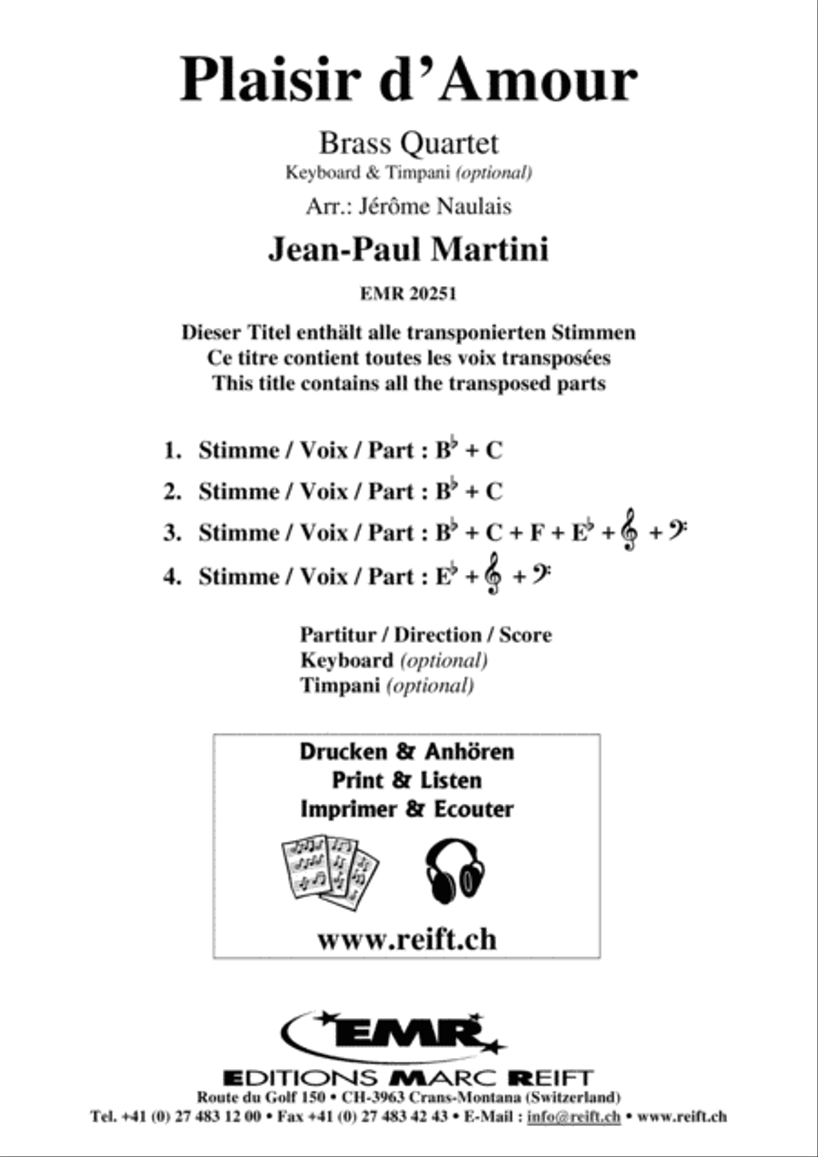 Plaisir d'Amour Brass Ensemble scores gallery preview page 2