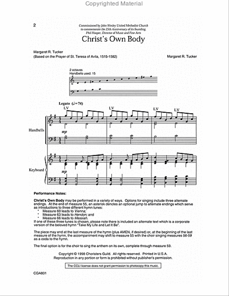 Christ's Own Body Christ's Own Body Unison Choir scores gallery preview page 2