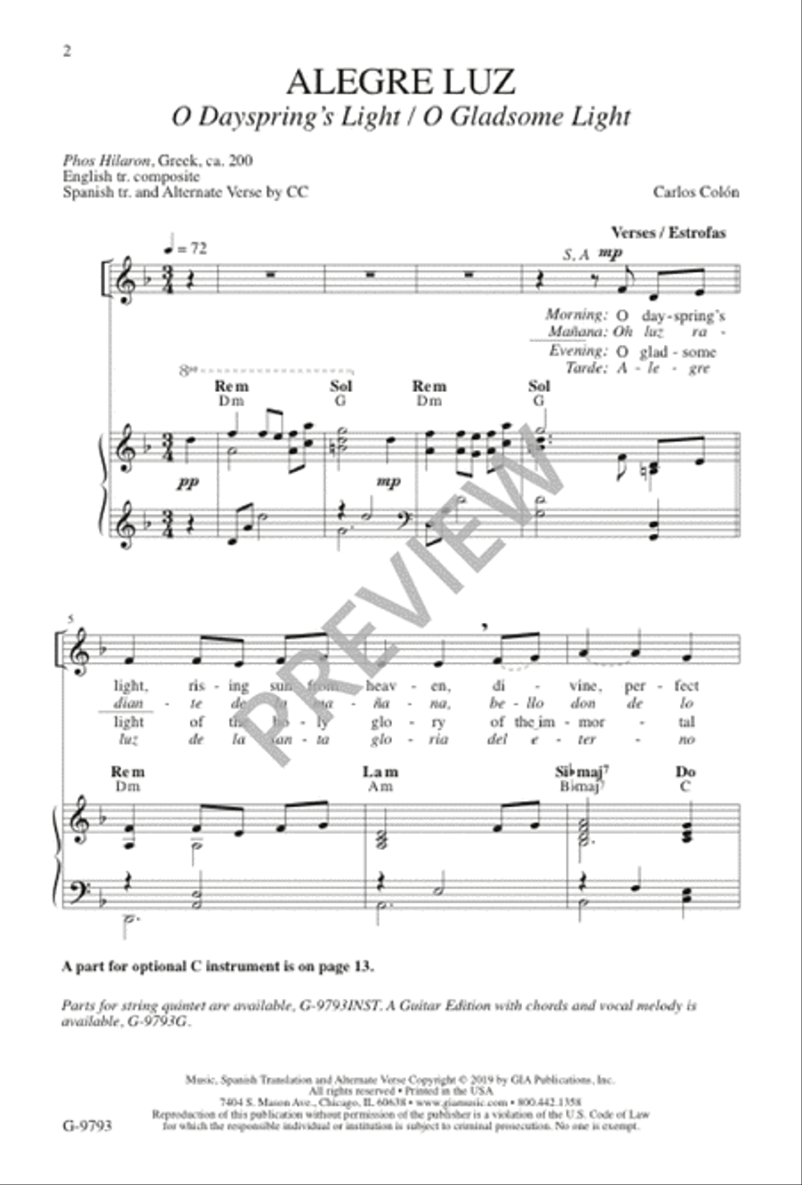 Alegre Luz 4-Part scores gallery preview page 2