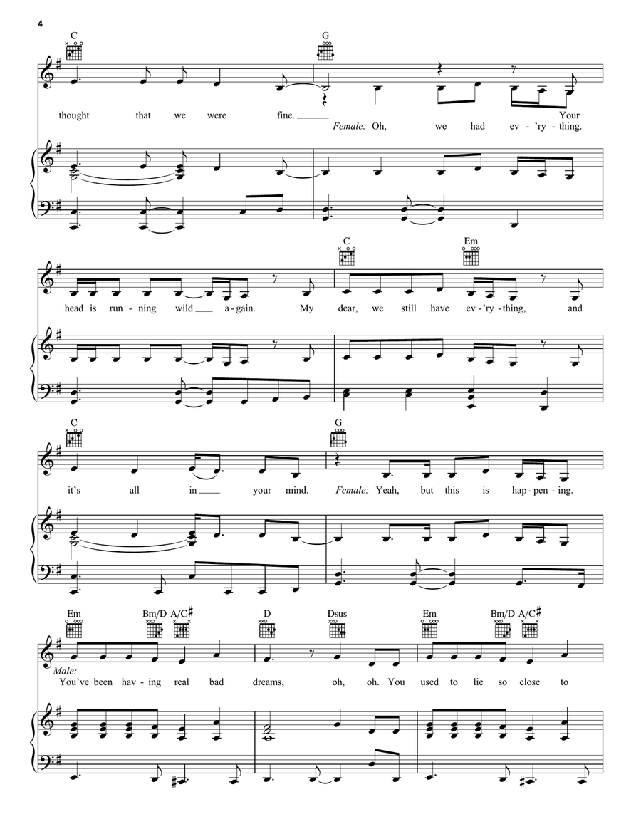 Just Give Me A Reason Piano, Vocal, Guitar scores gallery preview page 4