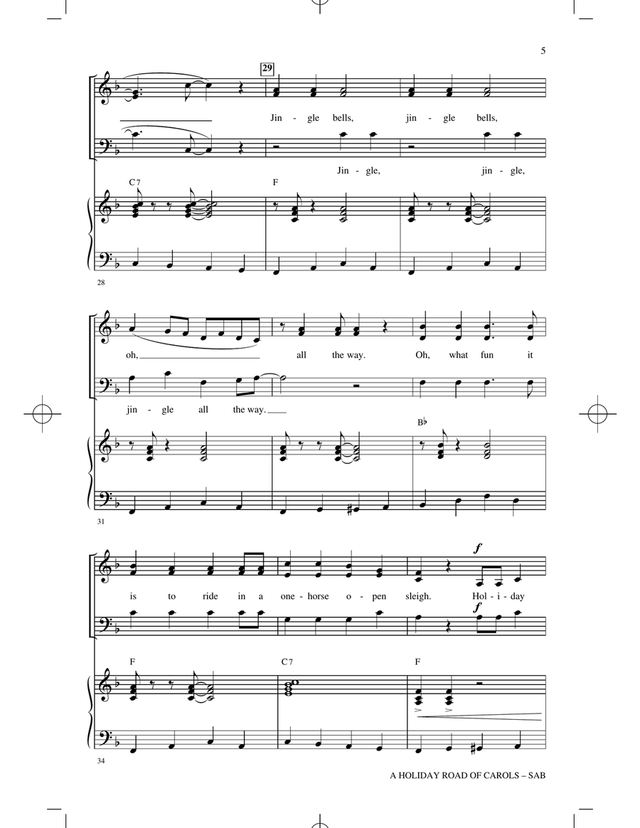 A Holiday Road Of Carols (arr. Greg Gilpin) 3-Part scores gallery preview page 4