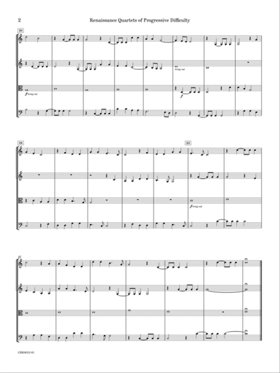 Renaissance Quartets of Progressive Difficulty, Volume 1 String Quartet scores gallery preview page 6