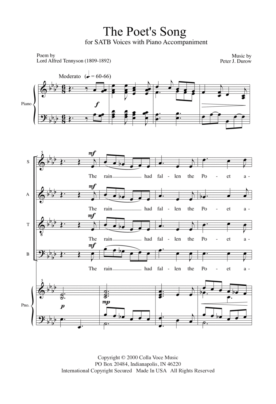 The Poet's Song The Poet's Song 4-Part scores gallery preview page 1