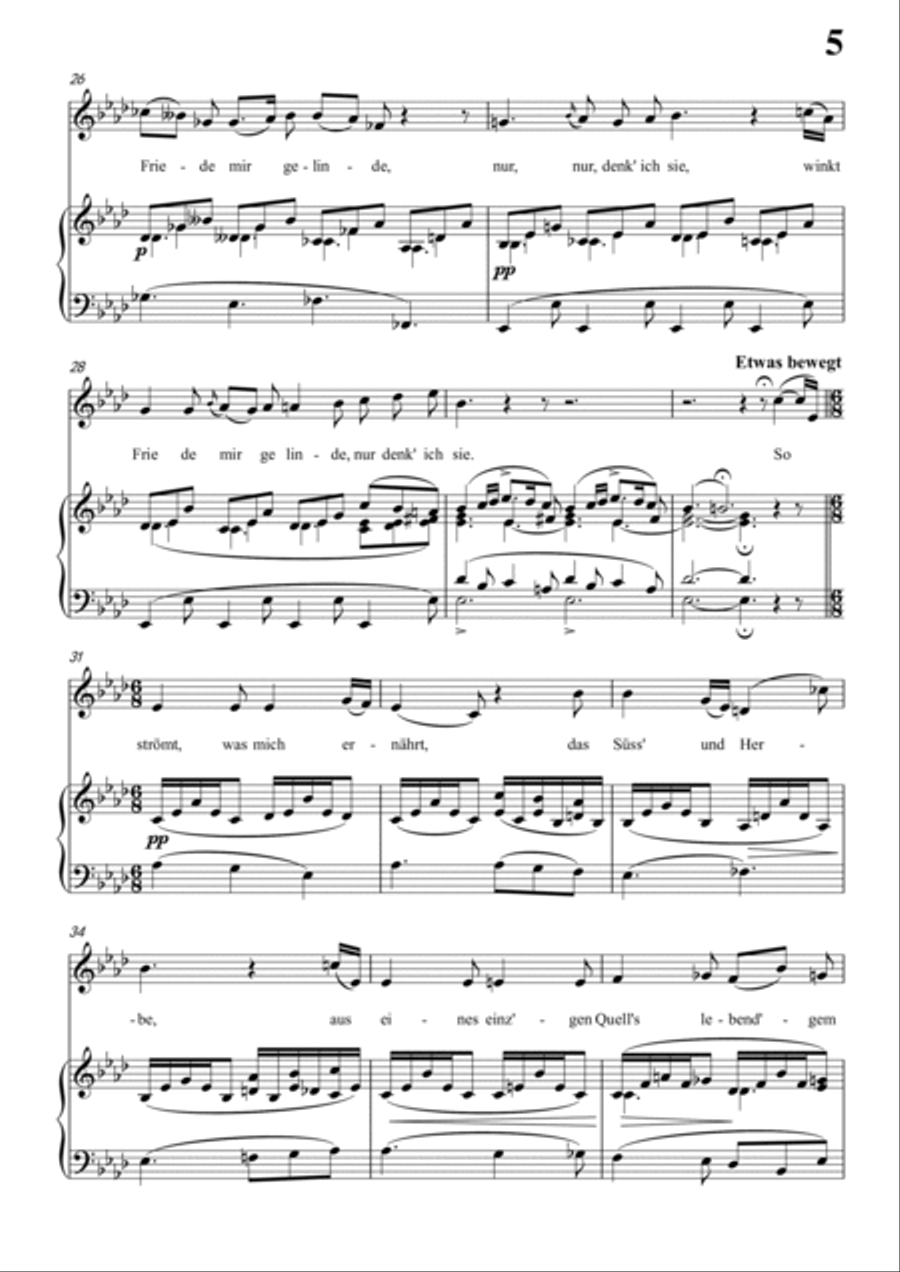 Schubert-Sonnet III in bA for Vocal and Piano Voice scores gallery preview page 6