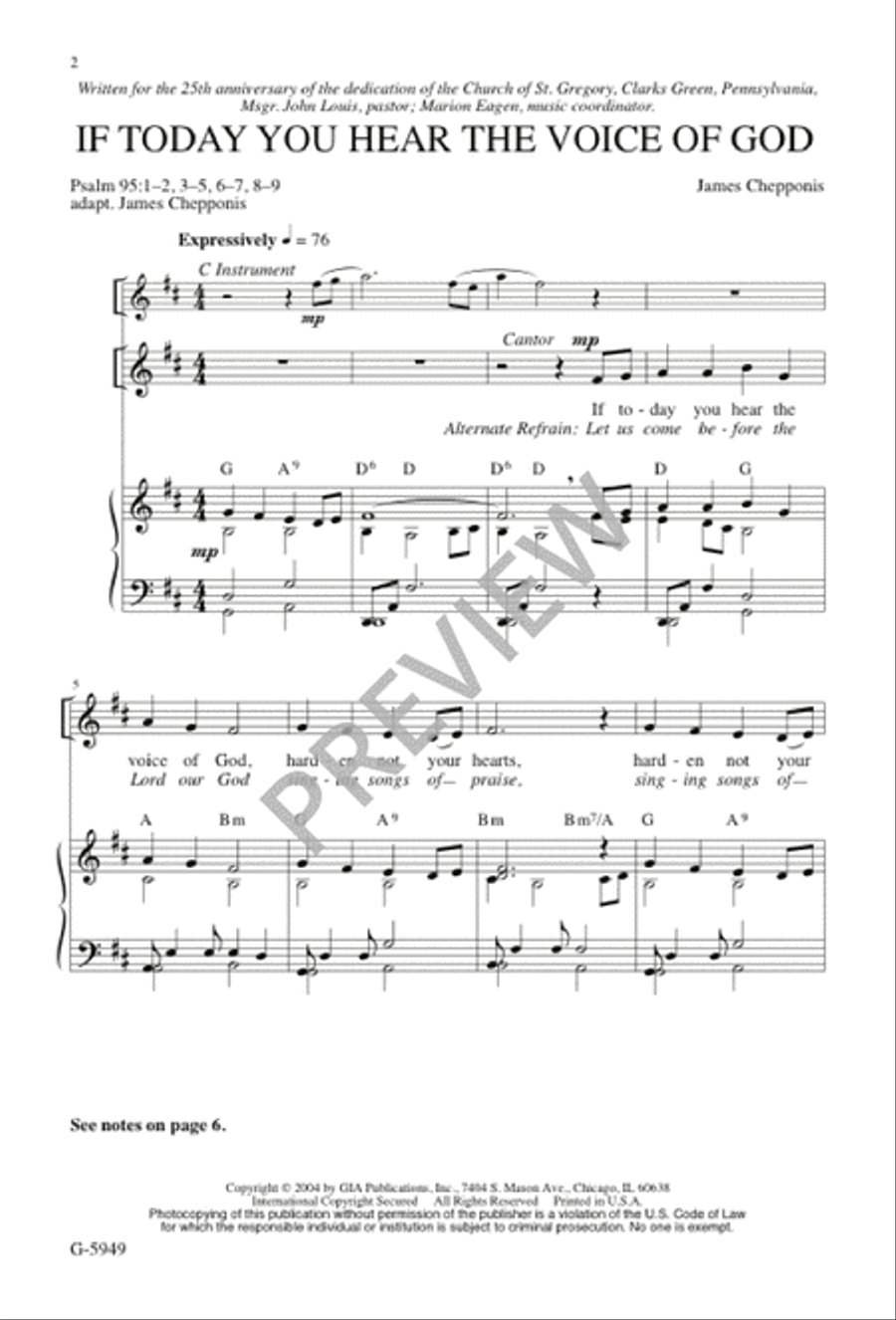 If Today You Hear the Voice of God 4-Part scores gallery preview page 3