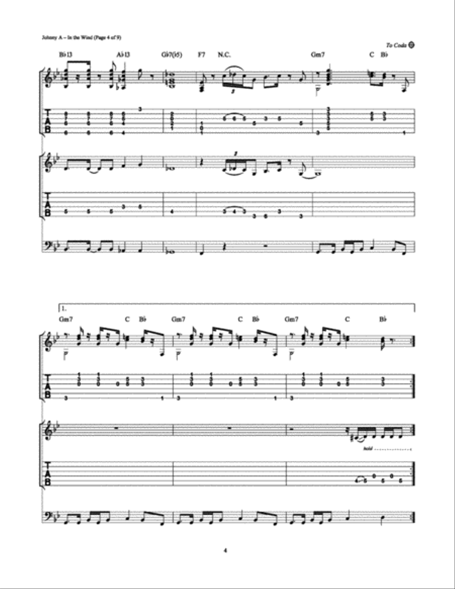 In the Wind In the Wind Electric Guitar scores gallery preview page 4