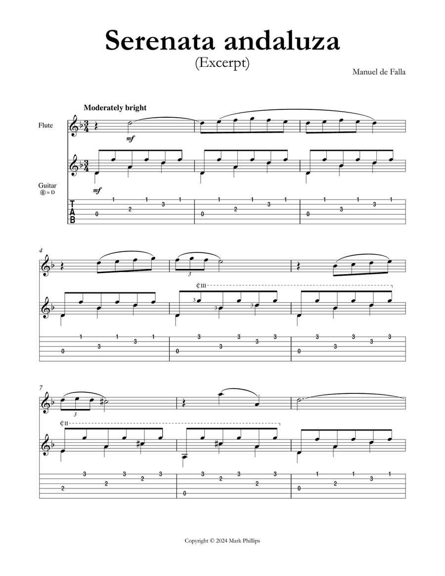 Serenata andaluza Flute scores gallery preview page 1