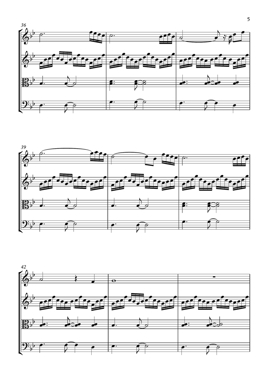 O (fly On) String Quartet scores gallery preview page 5
