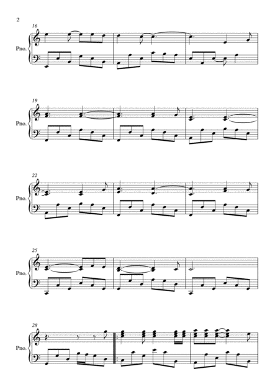 Hallelujah Piano Solo scores gallery preview page 2