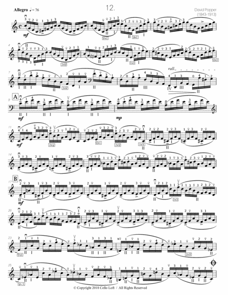 Popper (arr. Richard Aaron): Op. 73, Etude #12