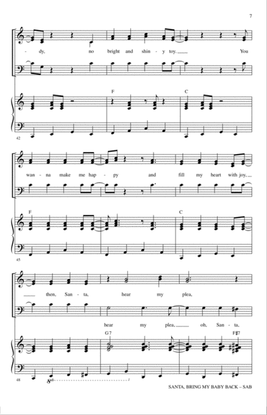 Santa, Bring My Baby Back (To Me) 3-Part scores gallery preview page 6