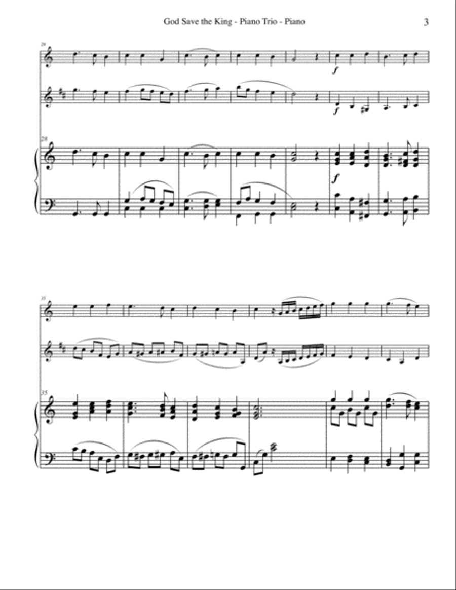 God Save the King for Flute, Clarinet & Piano Woodwind Duet scores gallery preview page 3