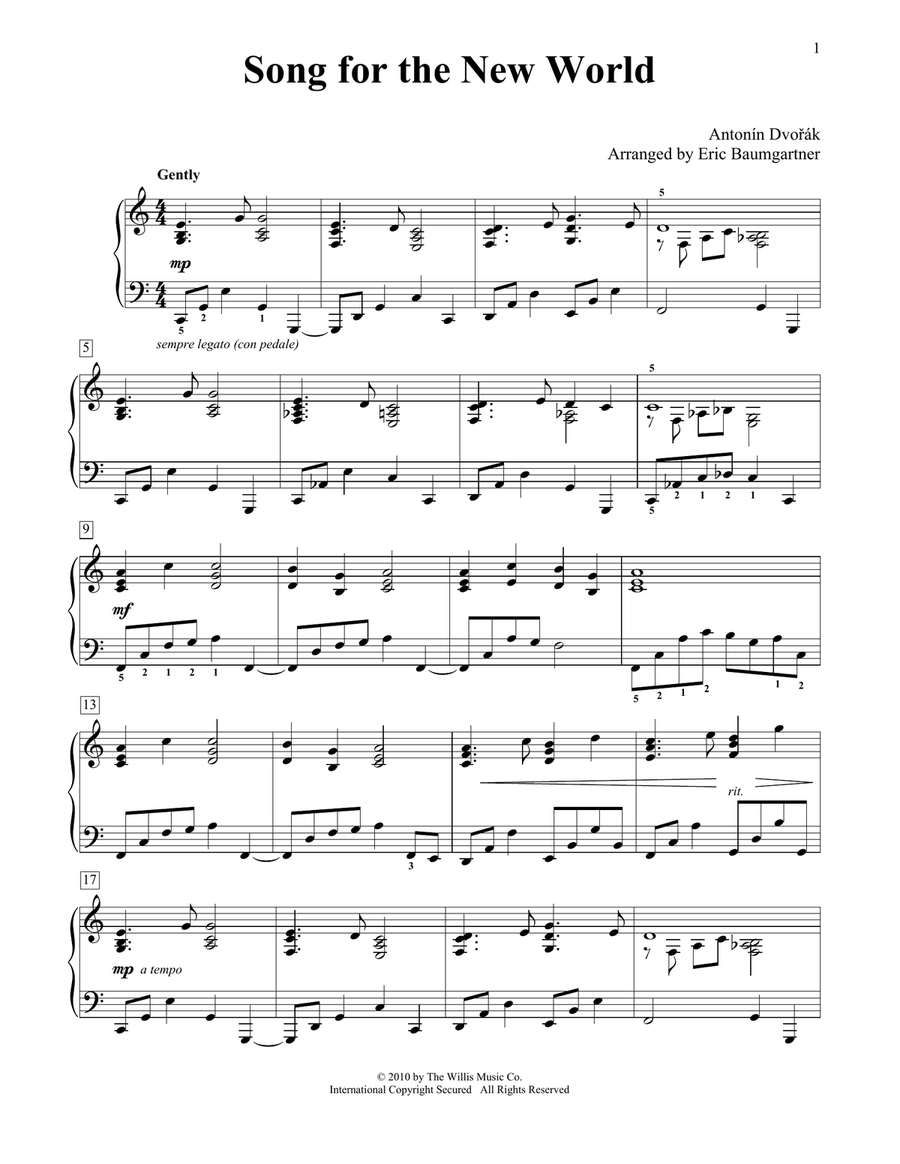 Song For The New World Piano Method scores gallery preview page 1