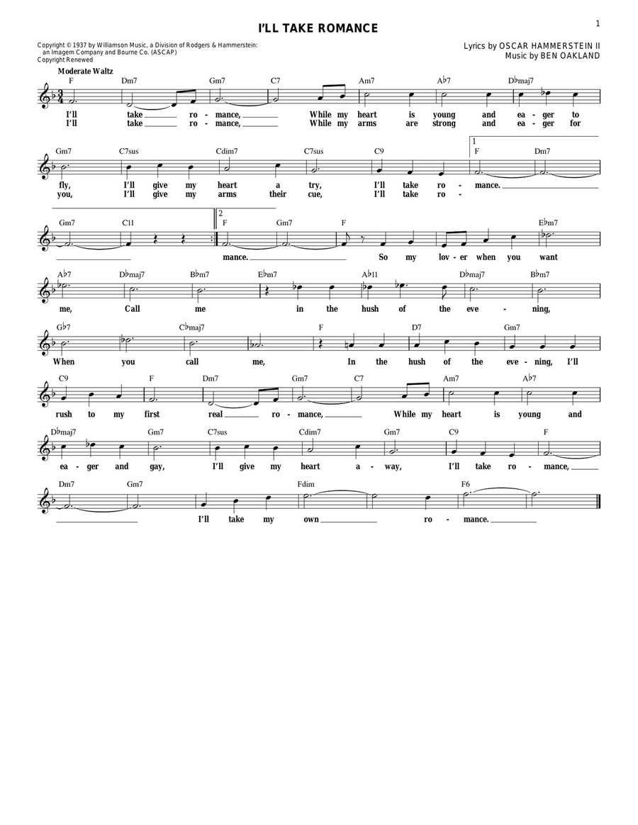 I'll Take Romance I'll Take Romance Classical Guitar scores gallery preview page 1