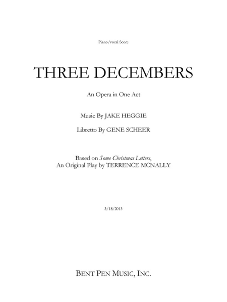 Three Decembers (piano/vocal score)