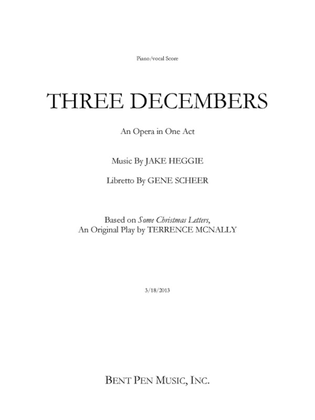 Book cover for Three Decembers (piano/vocal score)